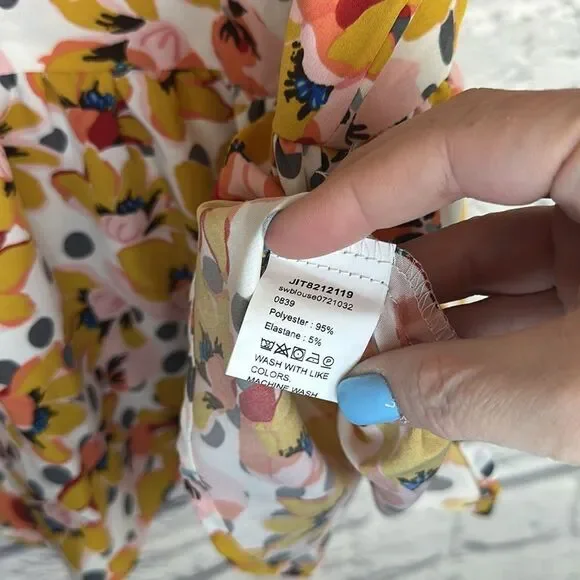 Shein Floral Babydoll Blouse Size Large - Picture 4 of 5